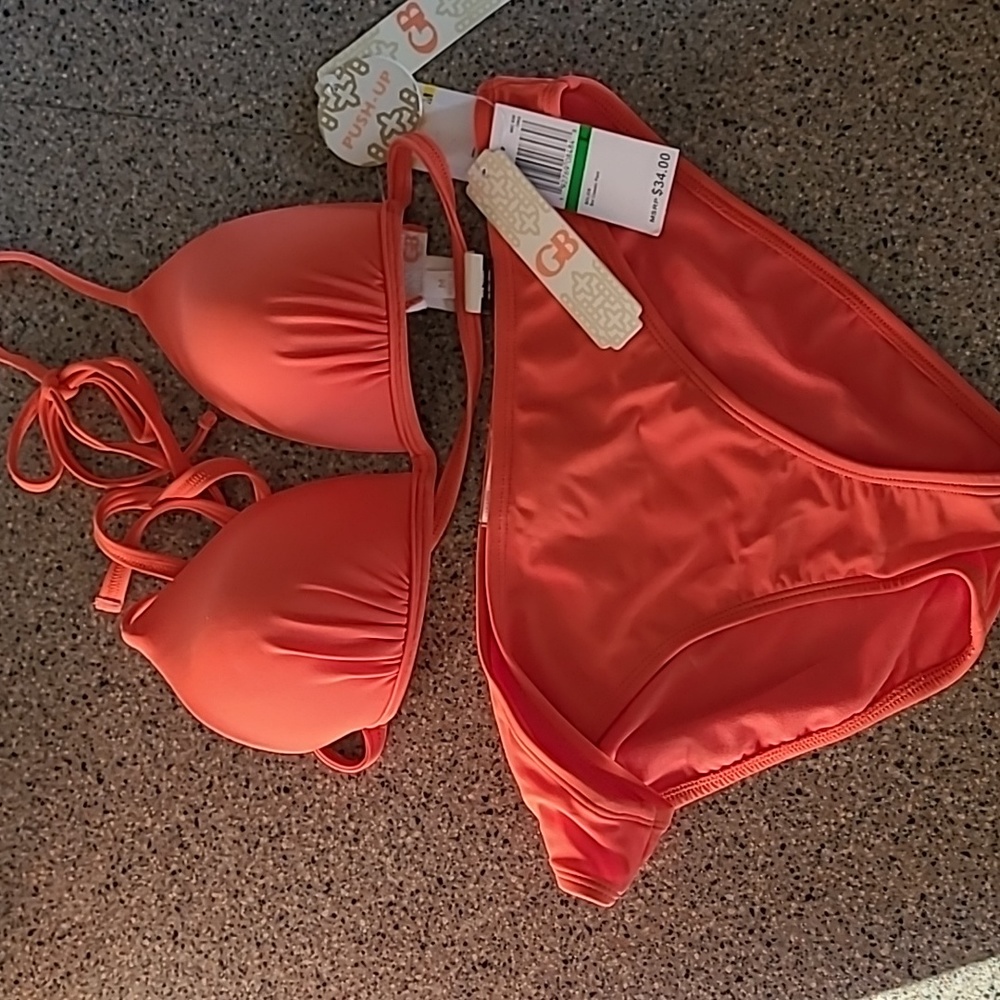 Gianni Bini Biking Medium push up Top Large Bottom Bright Solid Color New